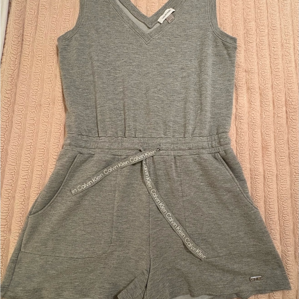 Calvin Klein Heather Gray V-Neck Romper